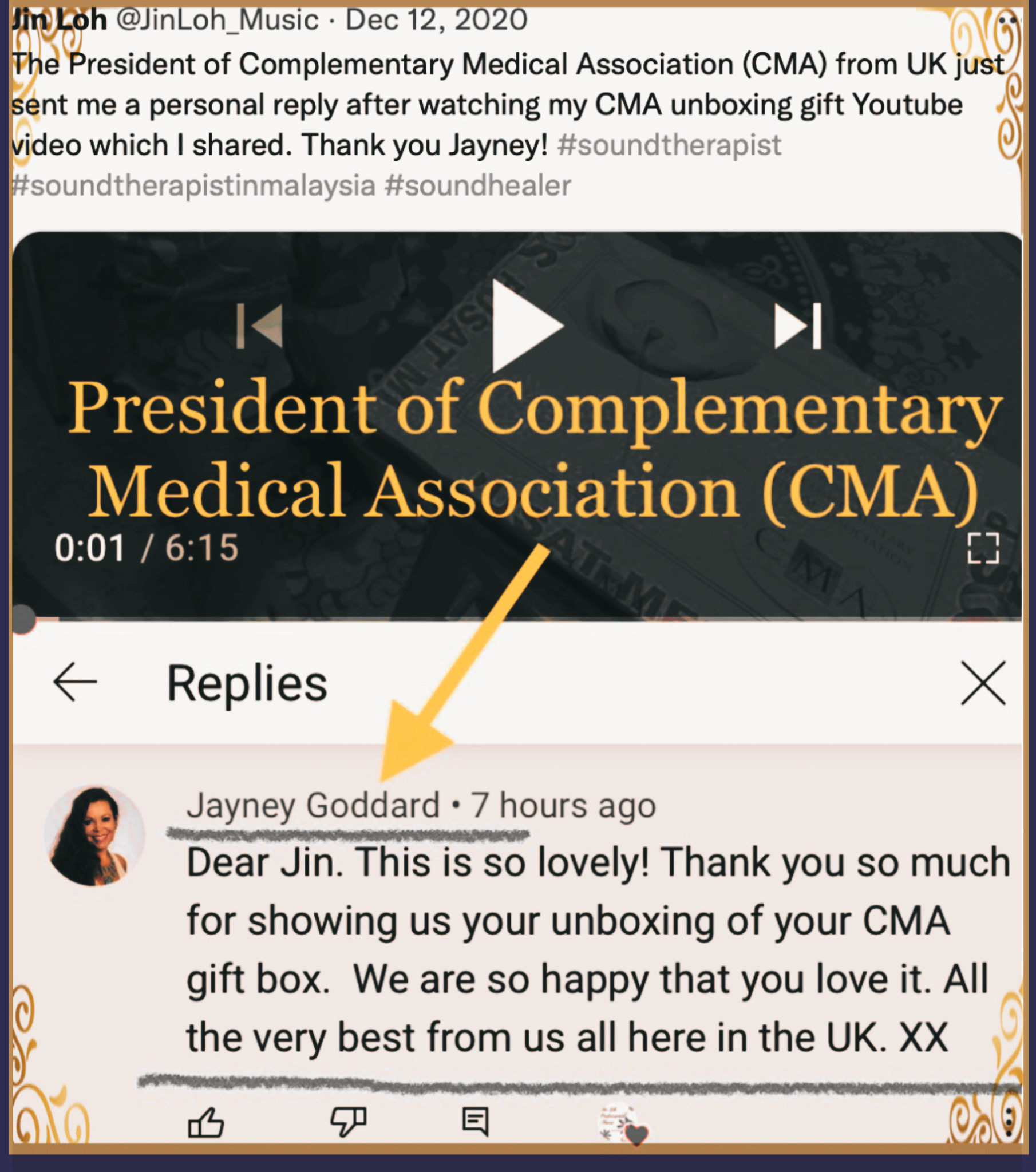 CMA President Reply