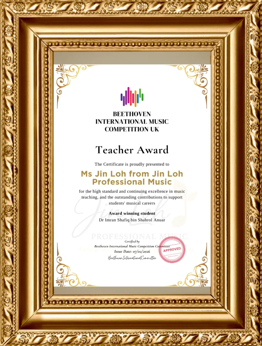 2026 Beethoven International Music Competition (UK) Teacher Award